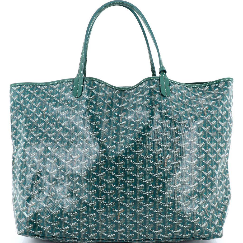 Pre-owned Goyard Goyard Saint Louis Tote Coated Canvas Gm In Green