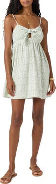 O'Neill Natalya Geo Print Tie Front Cotton Dress