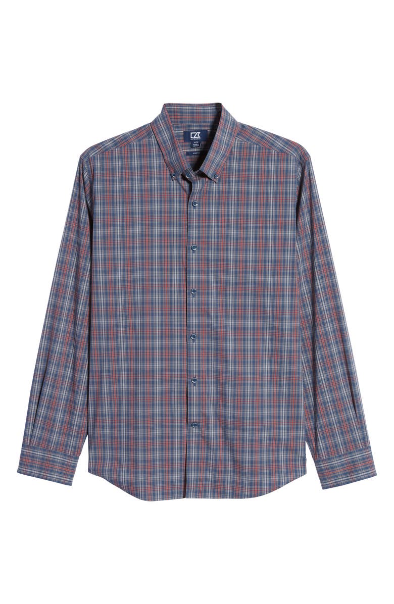 Cutter & Buck Soar Classic Fit Plaid Performance Button-Down Shirt, Alternate, color, 