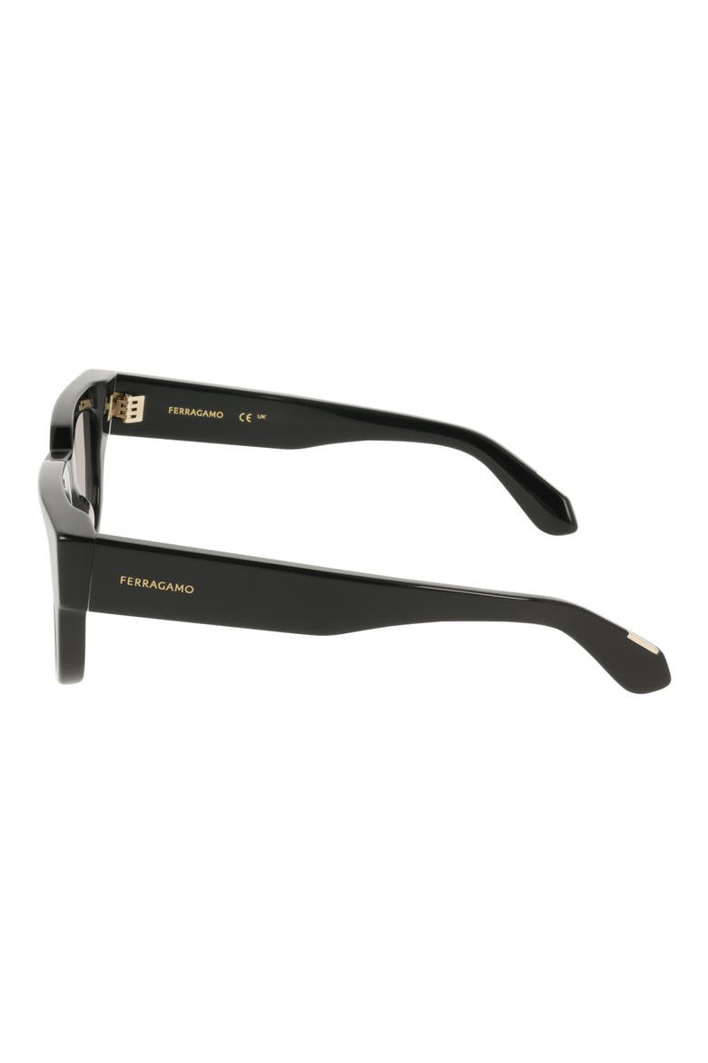 49mm Small Rectangle Sunglasses, Alternate, color, BLACK