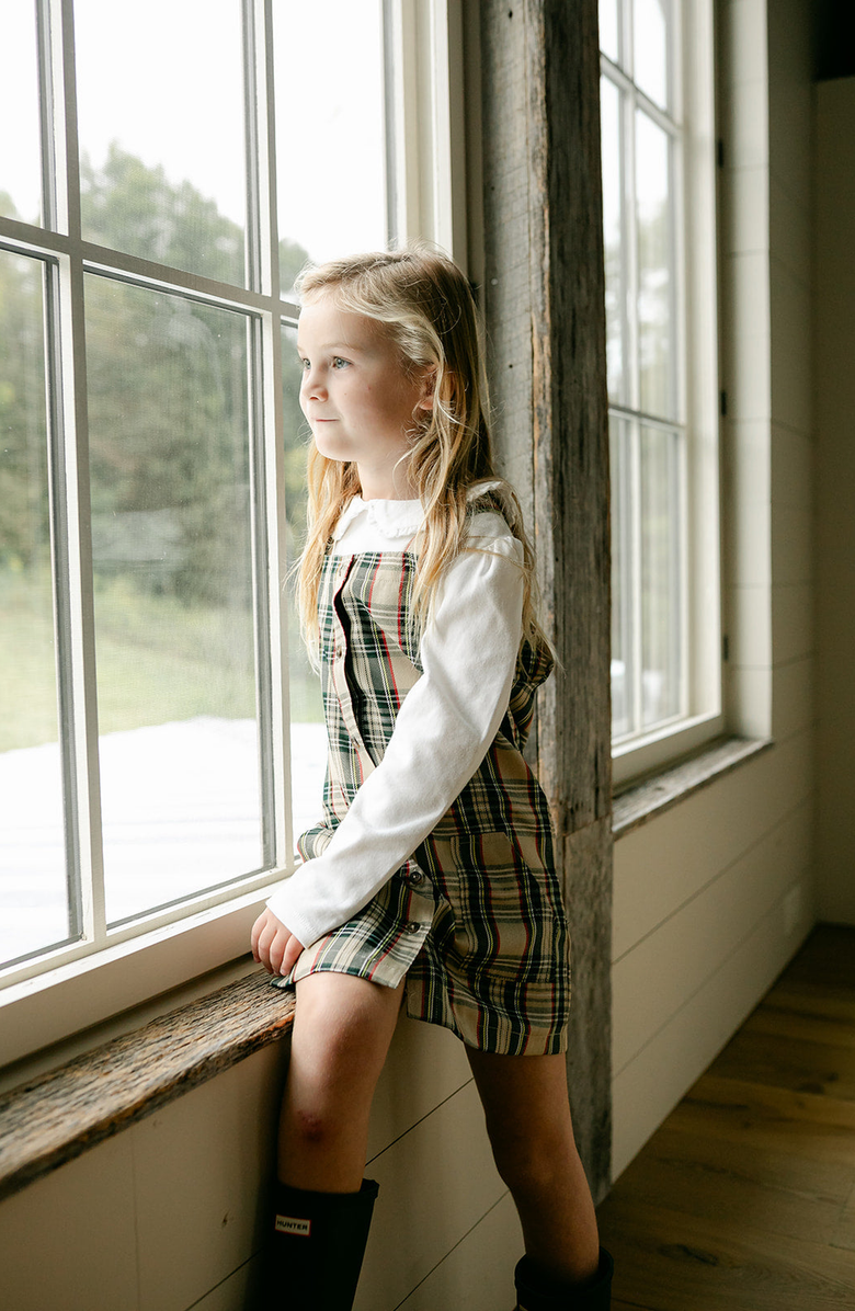 Little Paper Kids Kate Plaid Overall Dress, Alternate, color, Fall Plaid