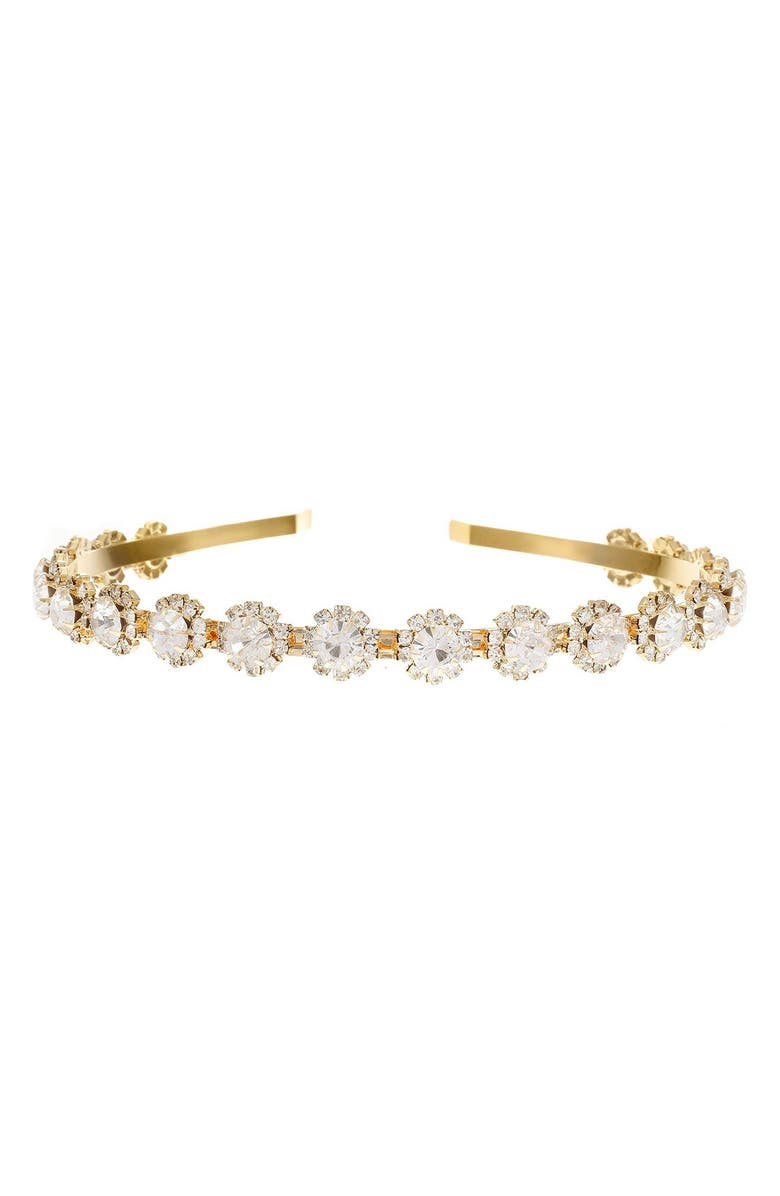 Ettika Crystal Statement Headband, Main, color, Gold