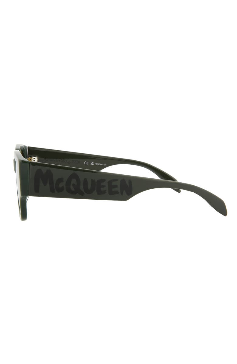 McQueen 56mm Square Sunglasses, Alternate, color, Green Yellow