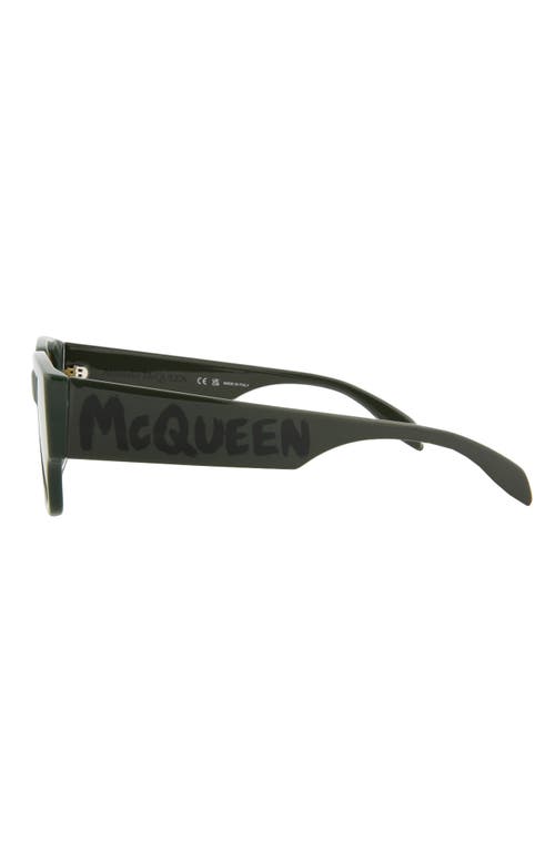 Alexander Mcqueen Mcqueen 56mm Square Sunglasses In Green Yellow