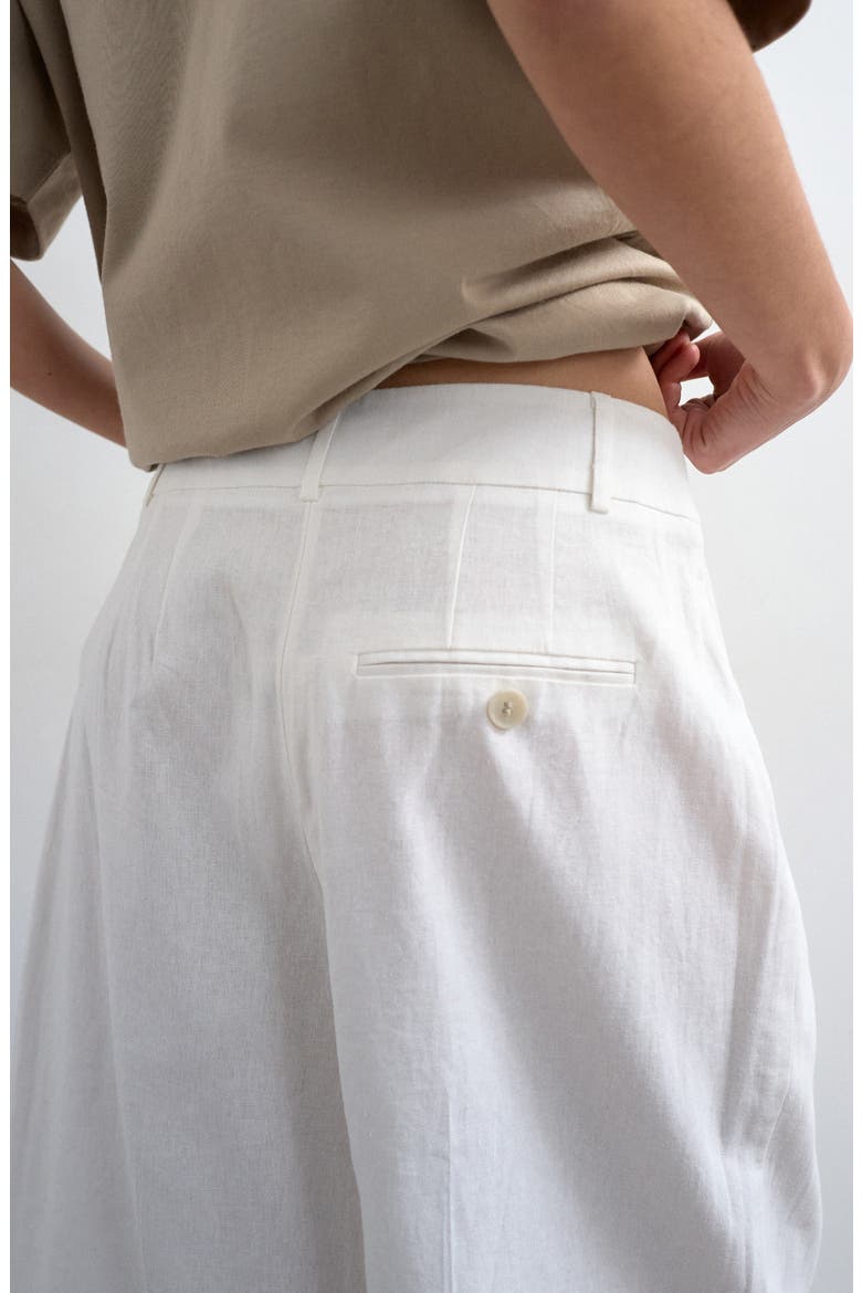 Linen Blend Bermuda Shorts, Alternate, color, ECRU