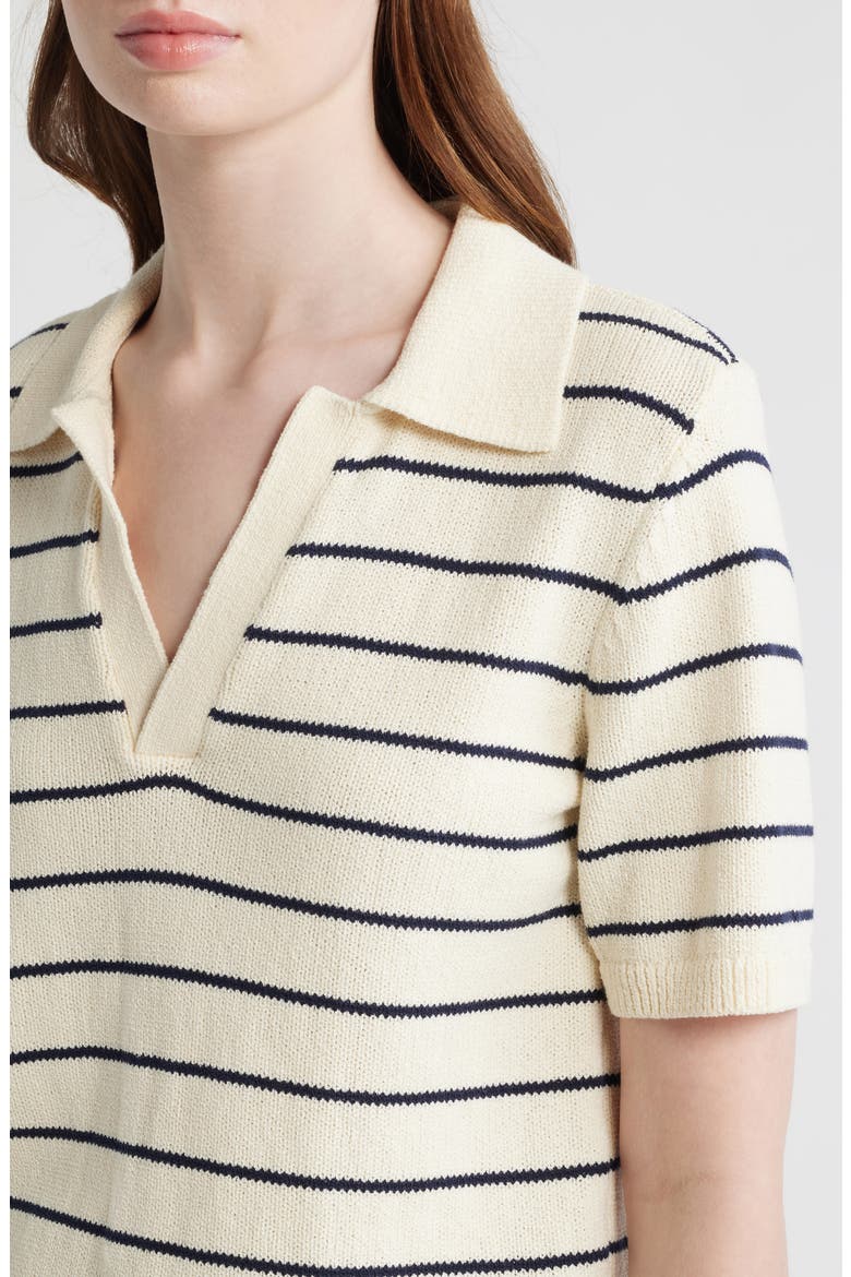 The Stripe Polo Top, Alternate, color, CREAM MULTI