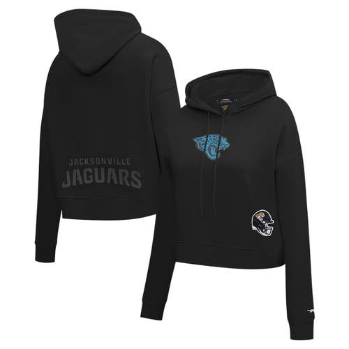 Pro Standard Black Jacksonville Jaguars Jeweled Cropped Pullover Hoodie