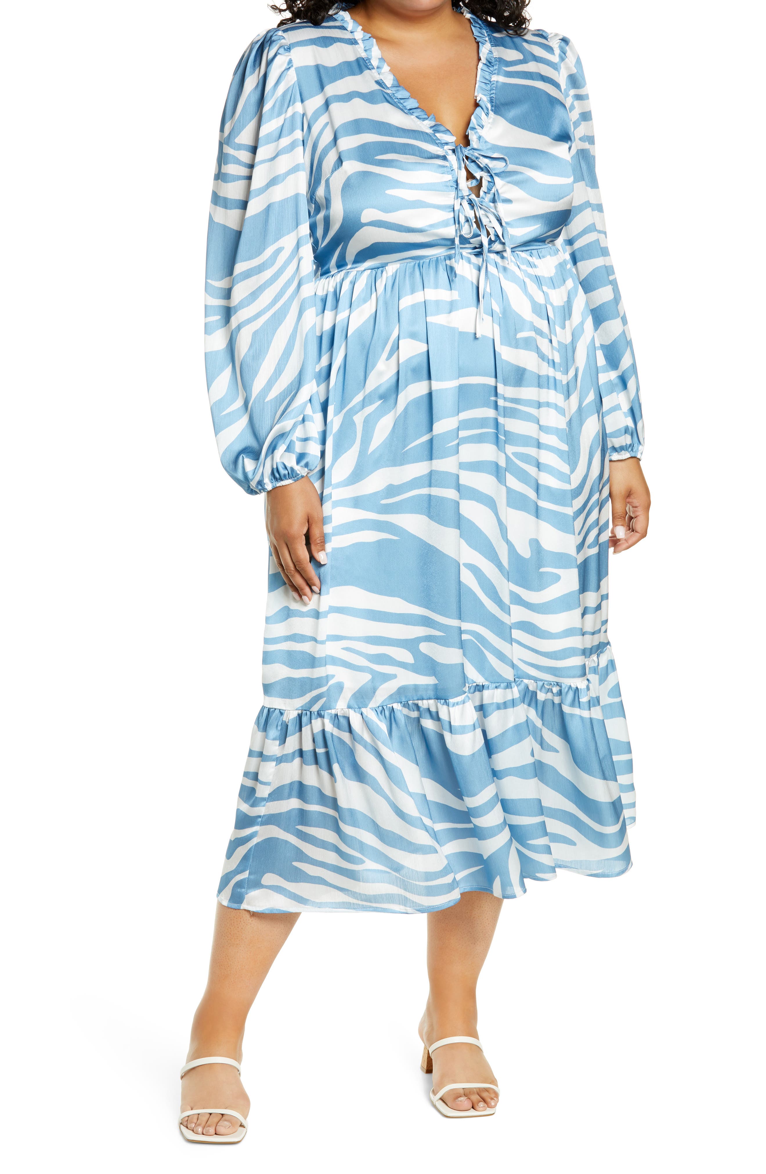 Never Fully Dressed Zebra Long Sleeve Dress (Women) | Nordstrom