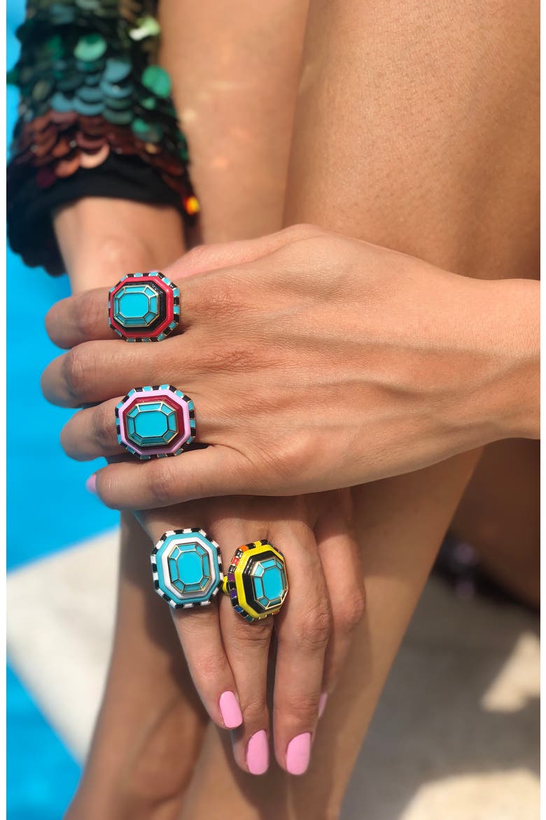 Grab 'n' Go Ready to Release Turquoise Ring, Alternate, color, BLUE