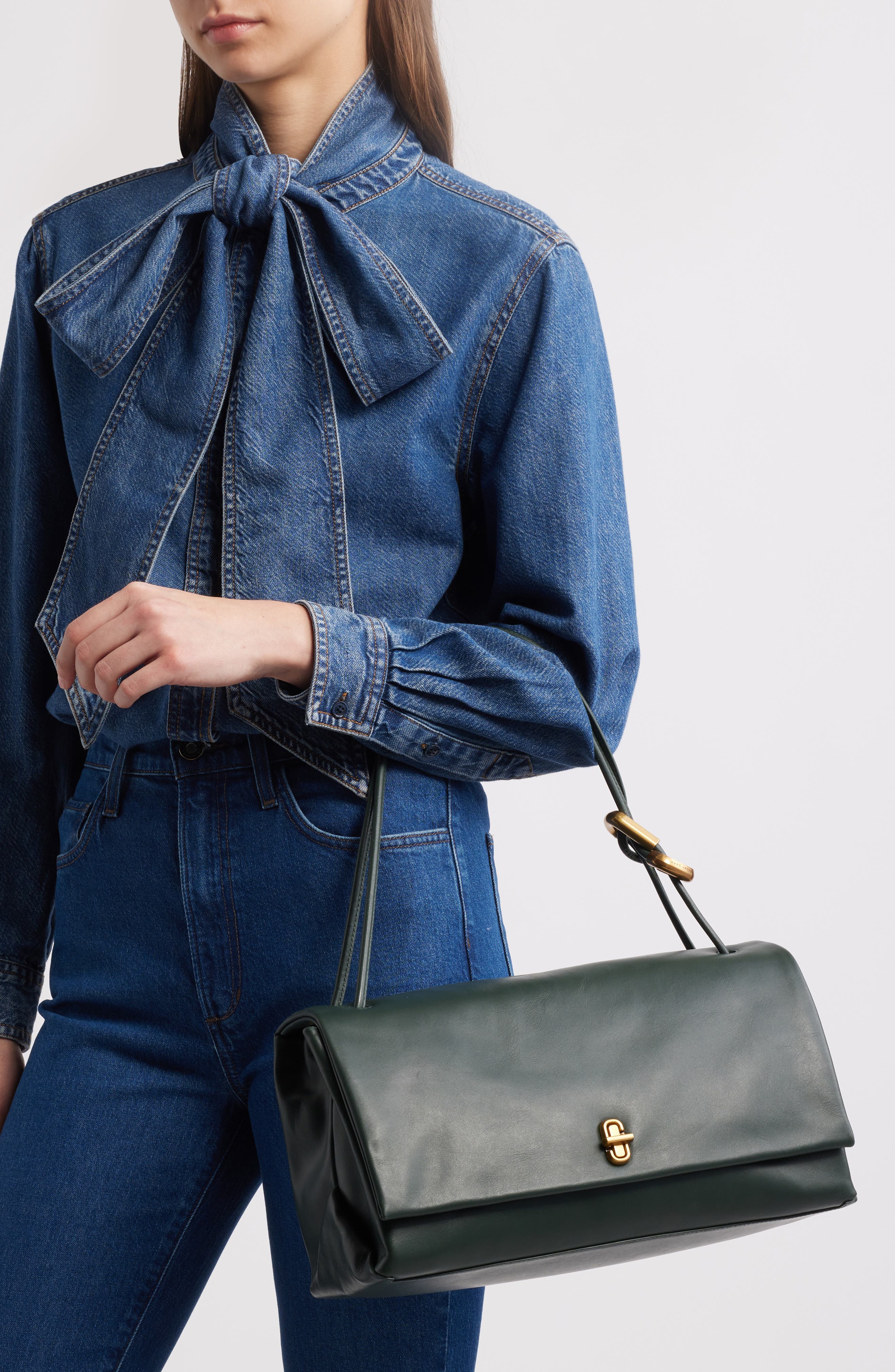 The Large Dual Shoulder Bag, Alternate, color, IVY