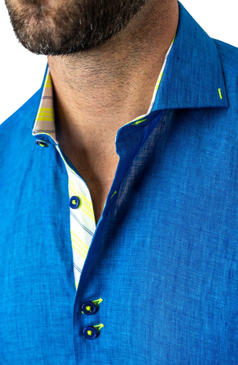 Maceoo Einstein Lenny Contemporary Fit Button-Up Shirt, Alternate, color, Blue