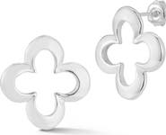 SPHERA MILANO Sterling Silver Clover Stud Earrings