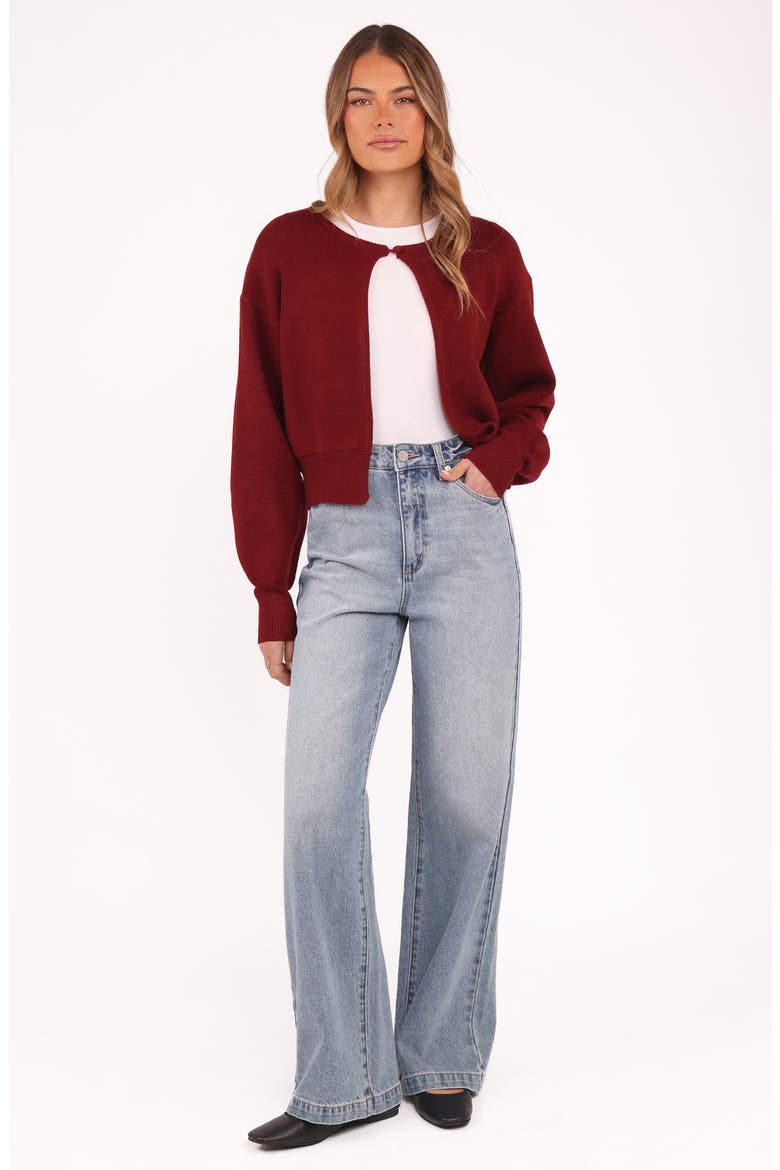 Ripley One-Button Cardigan, Alternate, color, BERRY