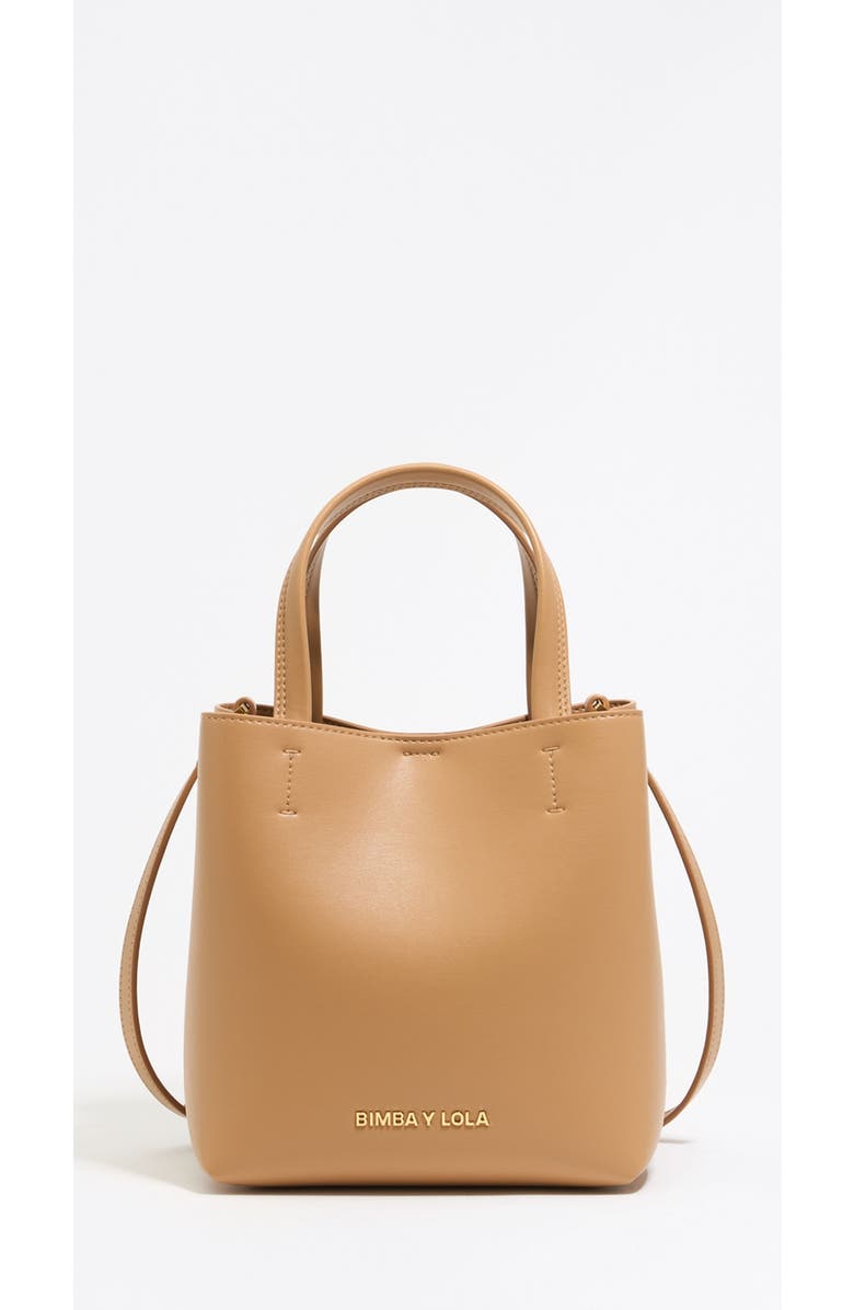 Bimba y Lola Small Stone Leather Chihuahua Bag, Main, color, Caramel