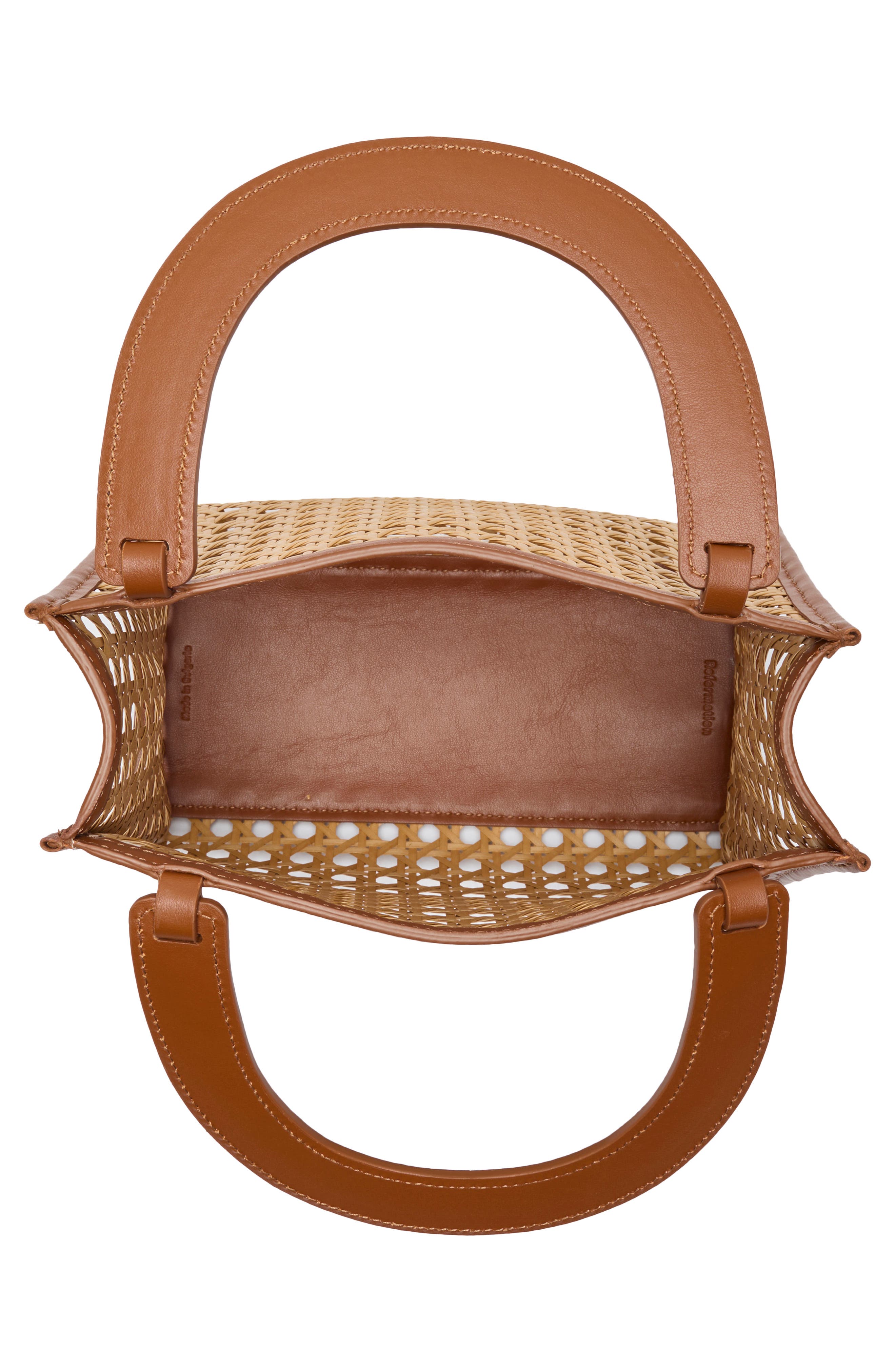 Reformation Emma Mini Top Handle Bag, Alternate, color, Natural Rattan