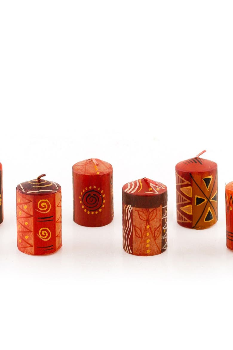 Safari Gold Painted Voltive Candles - Set of 6, Main, color, Safari Gold - 2"