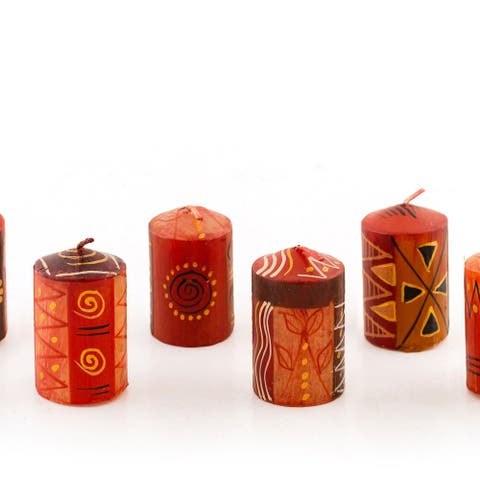 Safari Gold Painted Voltive Candles - Set of 6