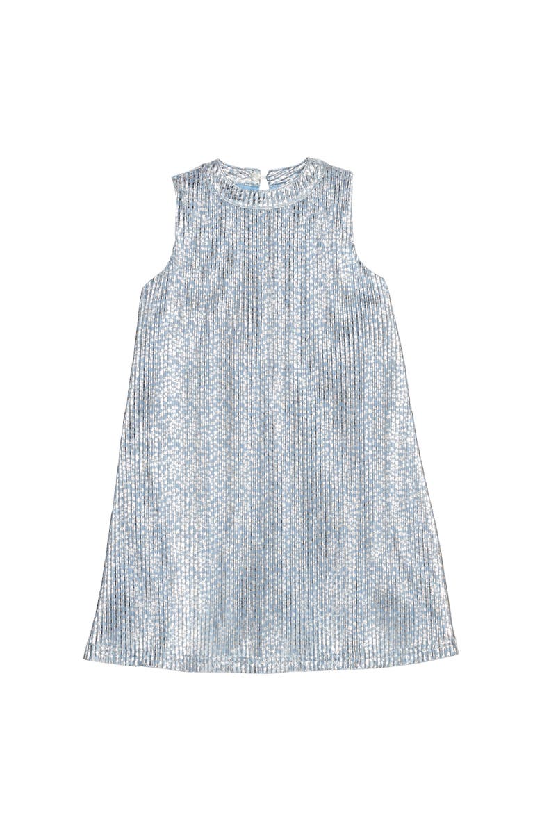 BISBY Kids' Metallic Halter Swing Dress, Main, color, Blue Crinkle Stars