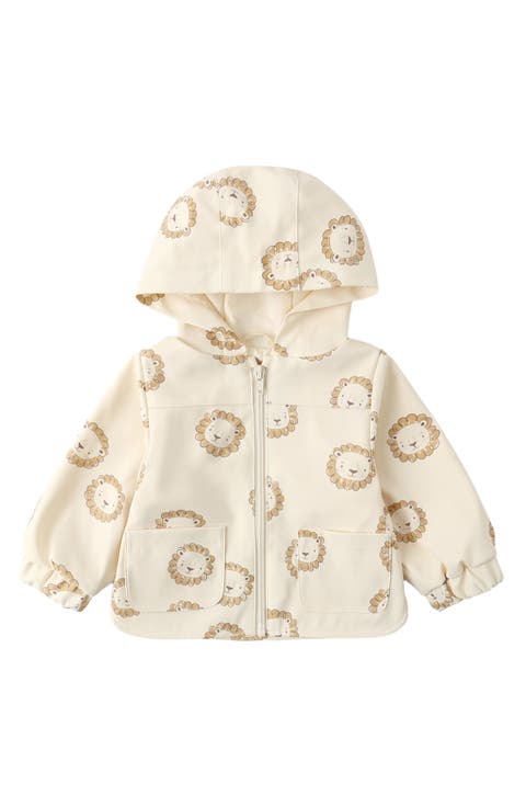 Lion Print Hooded Raincoat (Baby)