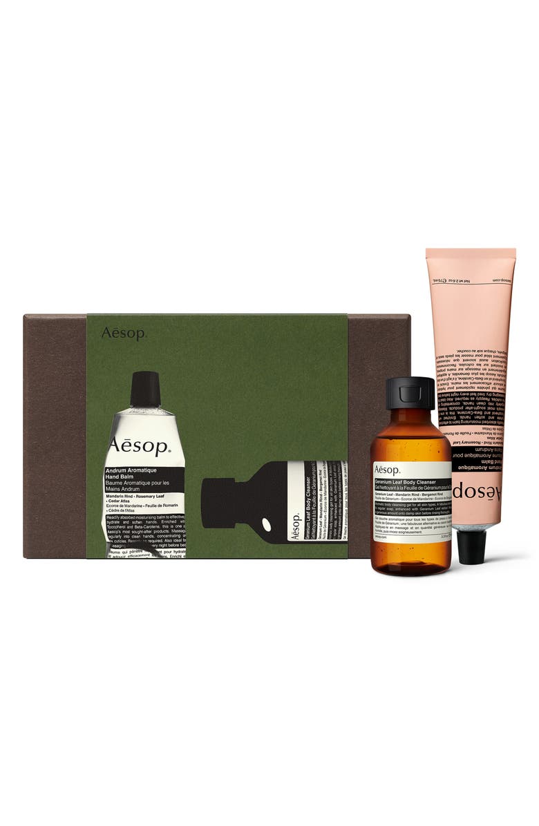 Aesop Greetings in the Guestroom Hand & Body Set $56 Value, Main, color, 