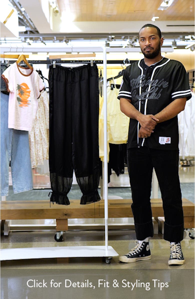 Camile Mixed Media Cinched Silk Pants, sales video thumbnail