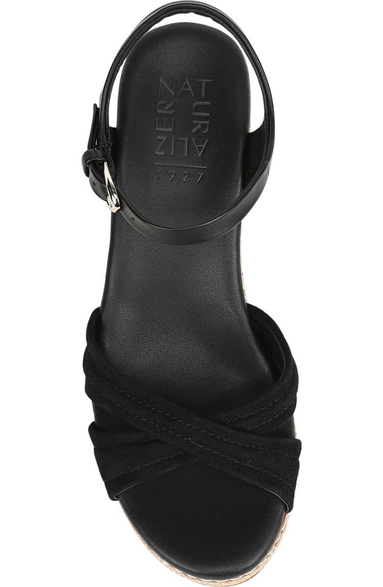 Naturalizer Dovie Ankle Straple Platform Wedge, Alternate, color, Black