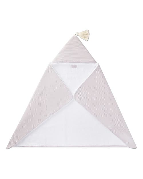 Minimoi Baby Mini-striped Cotton-lined Hooded Towel In White