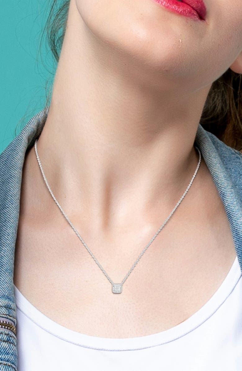 DELMAR Diamond Accent Solitaire Pendant Necklace - 0.04ct., Alternate, color, Silver