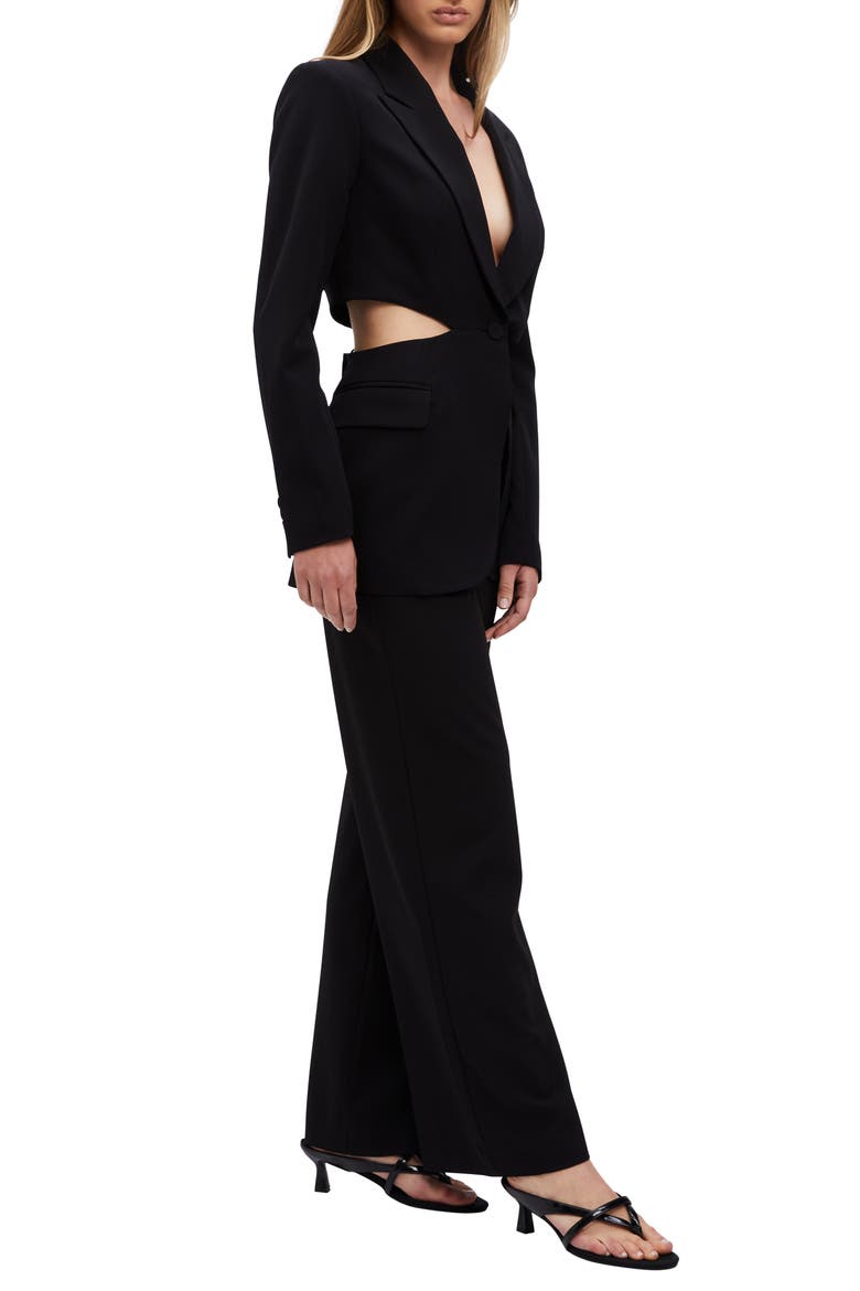 Cassian Cutout Blazer, Alternate, color, BLACK