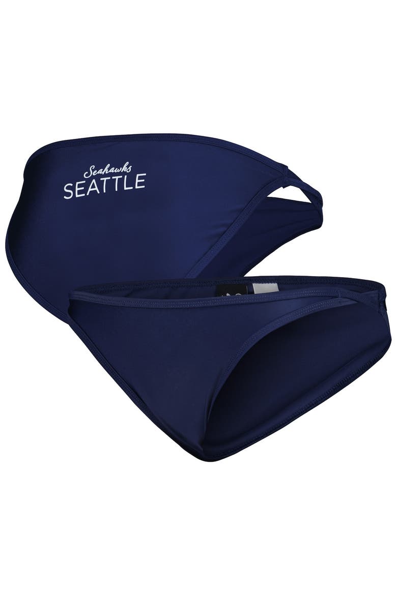 Women's G-III 4Her by Carl Banks College Navy Seattle Seahawks Hall of Fame Bikini Bottom, Main, color, Navy