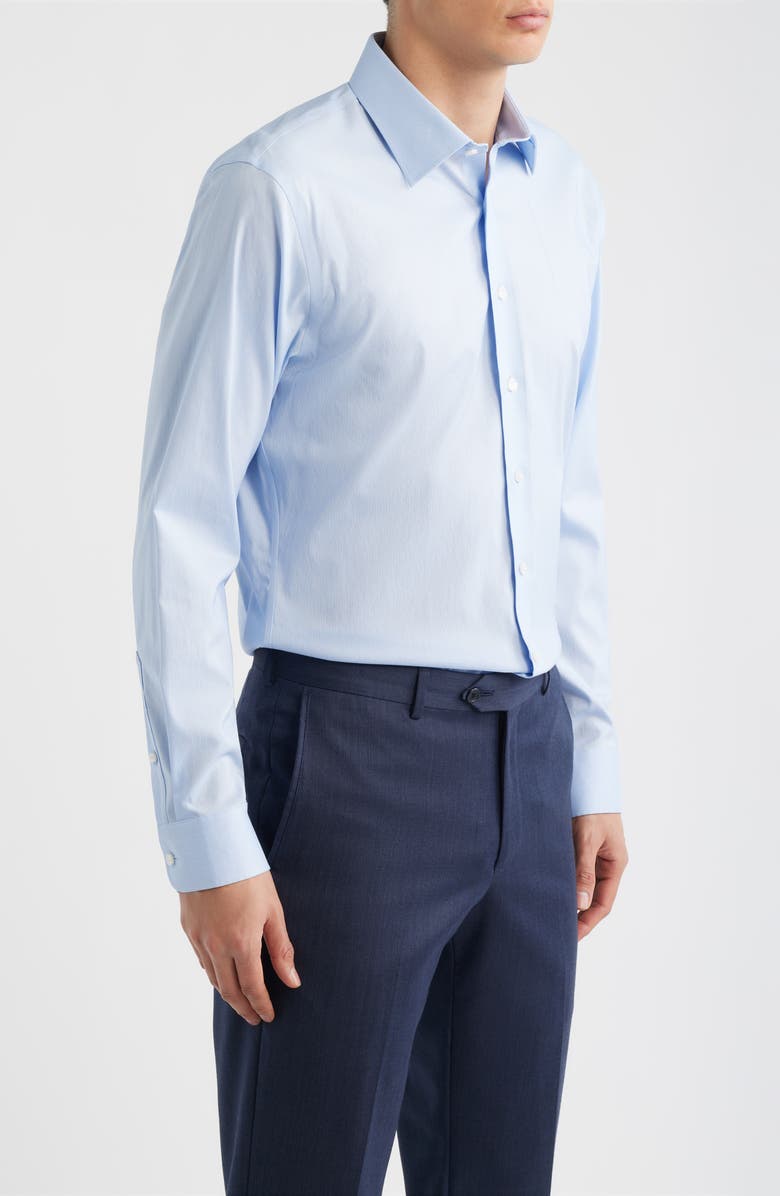 Nordstrom Trim Fit Premium Performance Dress Shirt, Alternate, color, Blue Dark Riverton Dobby