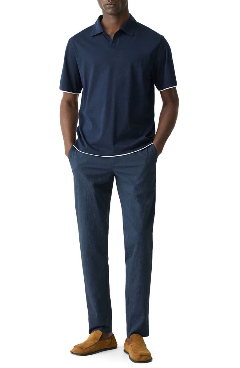 Theory Layered Pima Cotton Polo, Alternate, color, Baltic/ White