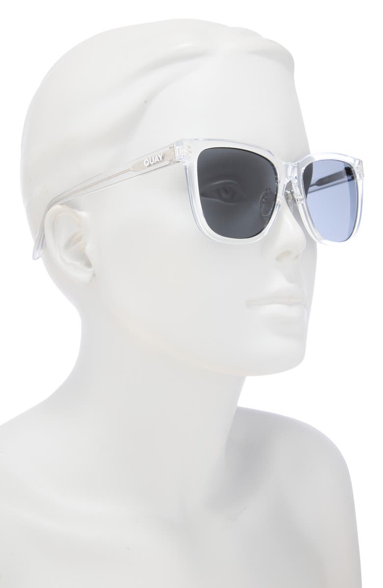 QUAY Wired 48mm Square Sunglasses, Alternate, color, Clear/ Smoke Lens