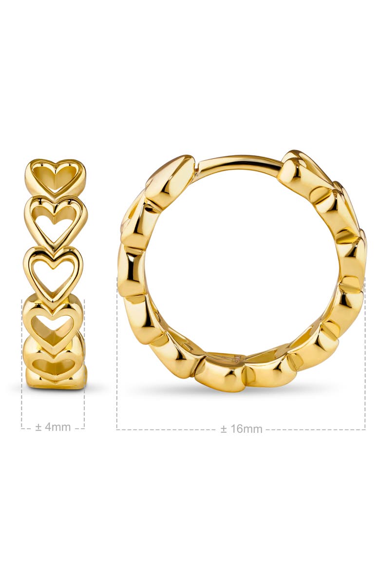 DEVATA Open Heart Hoop Earrings in Gold Plated Sterling Silver, Alternate, color, Yellow Gold
