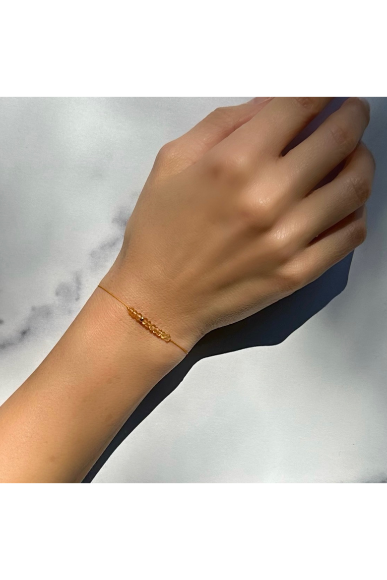 The Energy Project Bracelet - Love With Rose Quartz & Solid 14K Gold Bead, Alternate, color, Pink