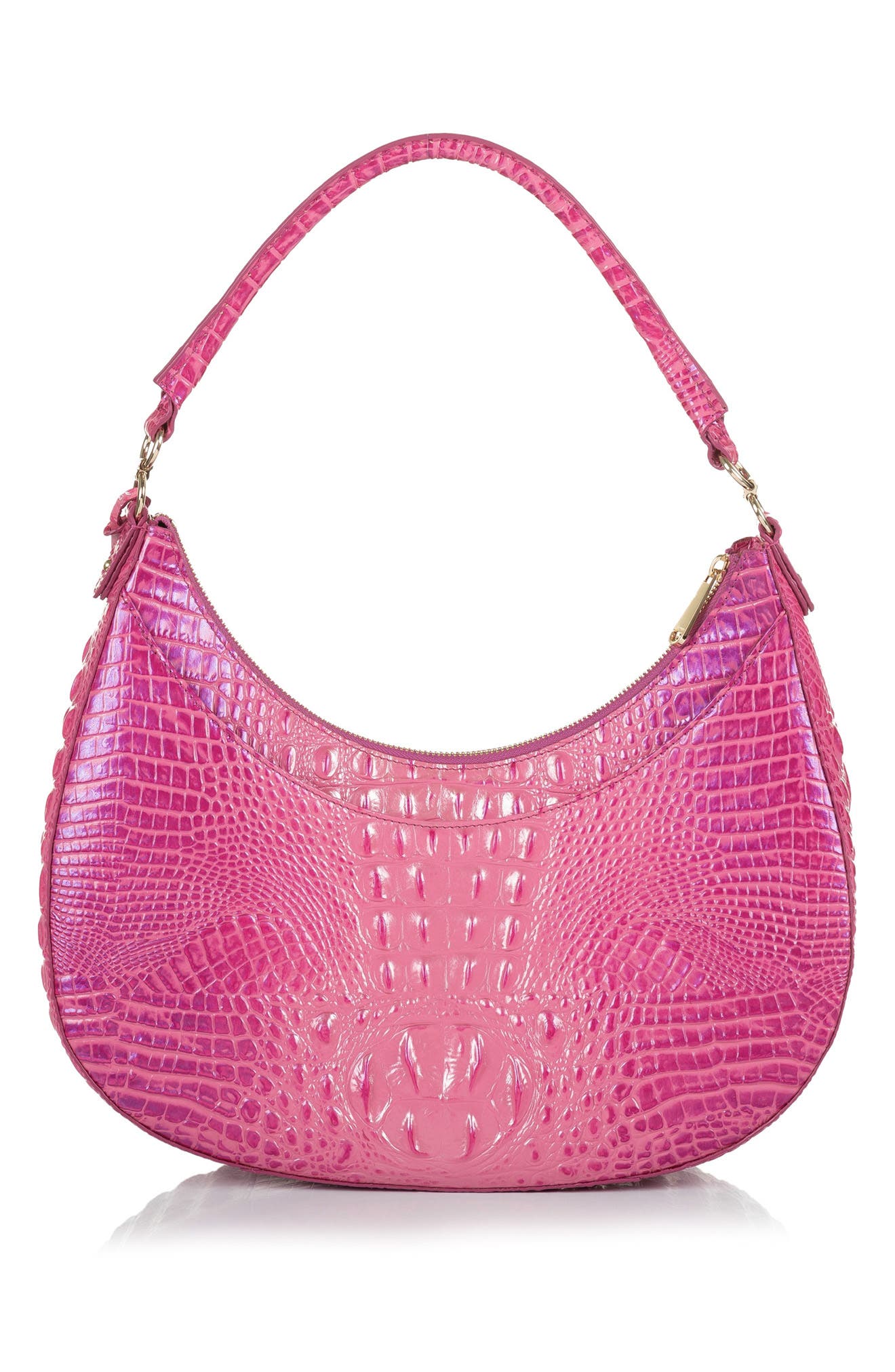 Brahmin Bekka Croc Embossed Leather Shoulder Bag, Alternate, color, 