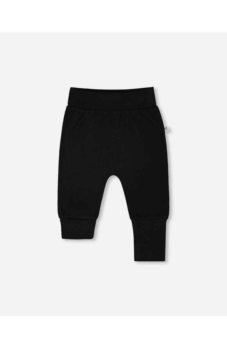 Deux par Deux Boy Organic Cotton Jersey Evolutive Pants, Main, color, Black