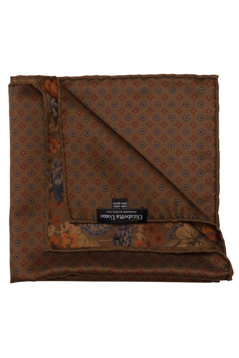 Vico - Double Sided Silk Pocket Square for Men, Alternate, color, Clay Brown