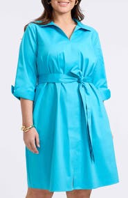 Foxcroft Agnes Belted Shirtdress