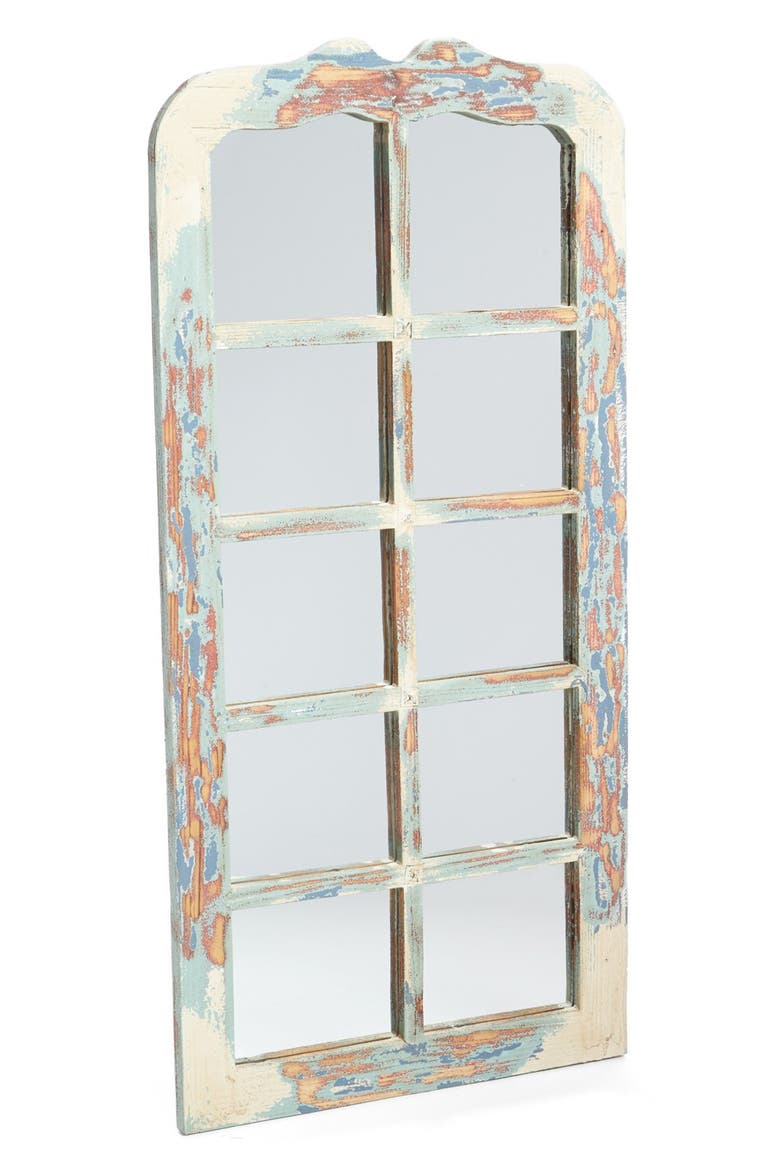 Distressed Multi Pane Mirror, Main, color, BROWN