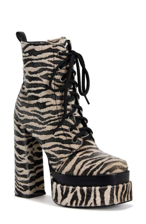 Redford Faux Calf Hair Lace-Up Bootie (Women)