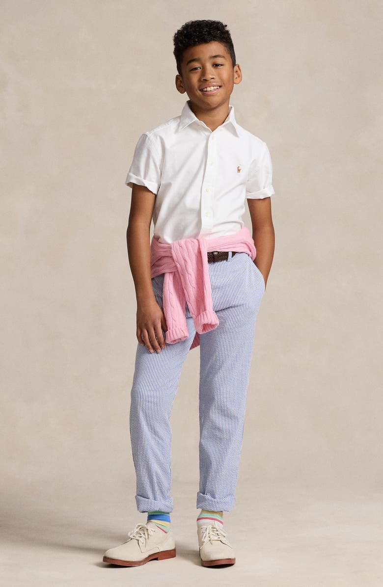 Polo Ralph Lauren Short Sleeve Cotton Button-Down Oxford Shirt, Alternate, color, 