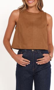Petal & Pup Charles Sleeveless Faux Suede Top