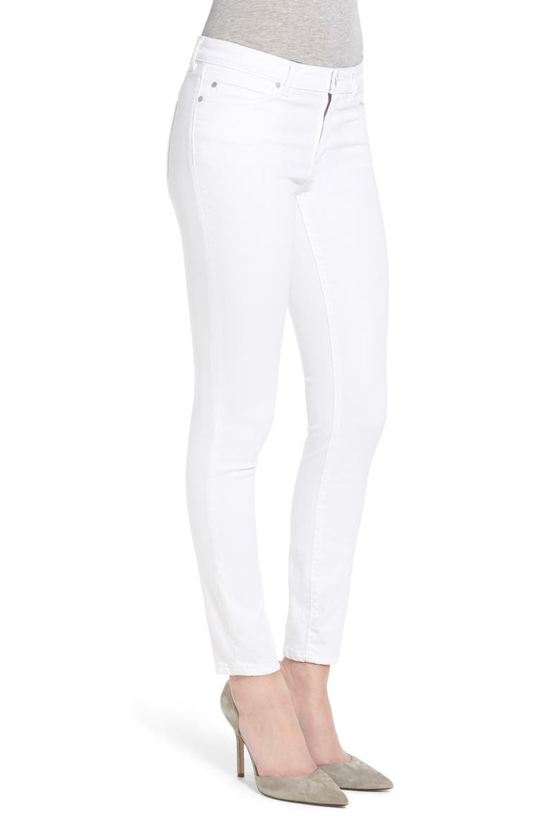 Stretch Ankle Skinny Jeans, Alternate, color, WHITE