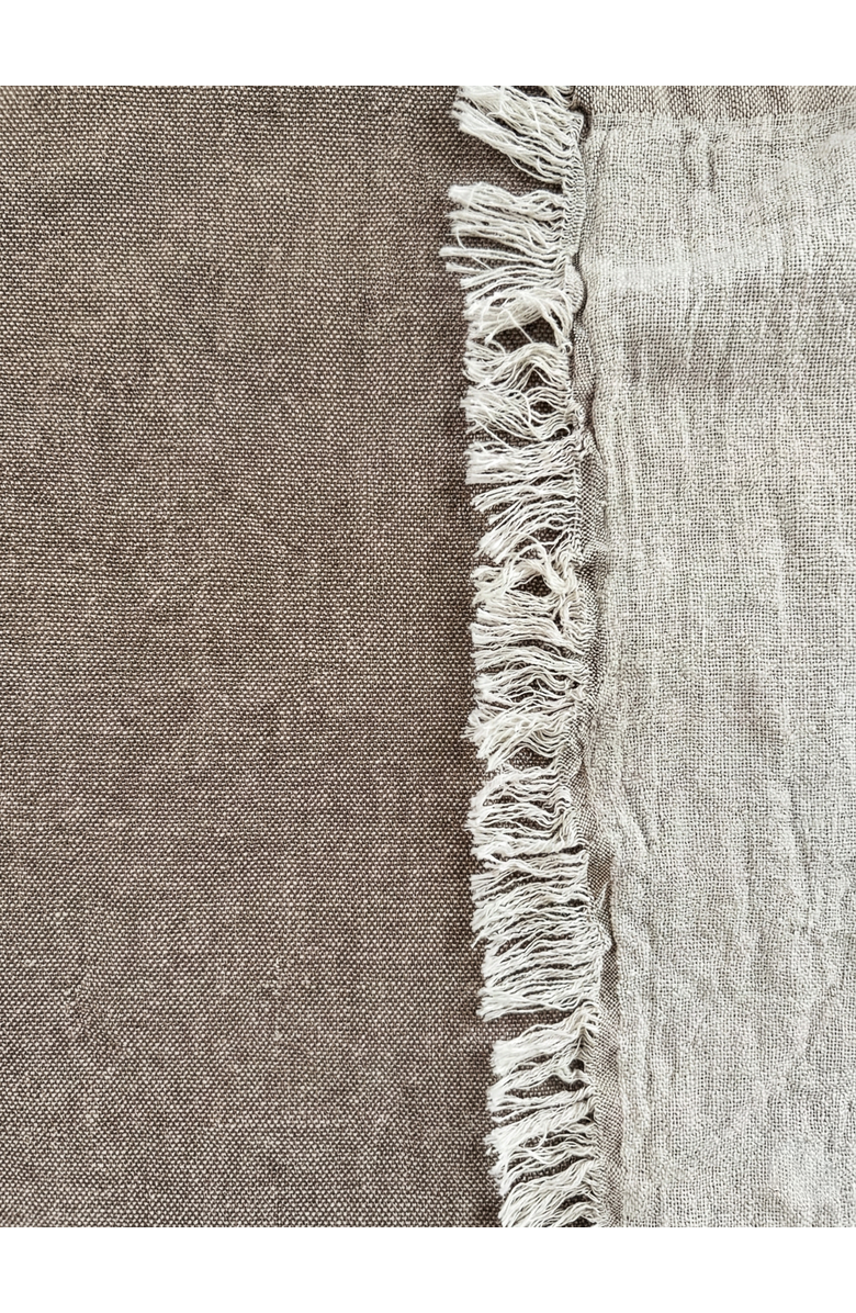 Anaya Reversible Linen Fringe Throw, Alternate, color, Mocha Brown