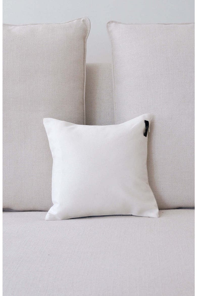Diamante Square Textile Small Pillow in Ivory, Alternate, color, Ivory/Black