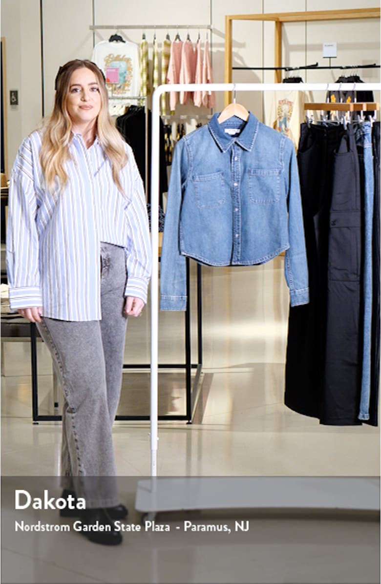 Slim Fit Denim Snap-Up Shirt, sales video thumbnail