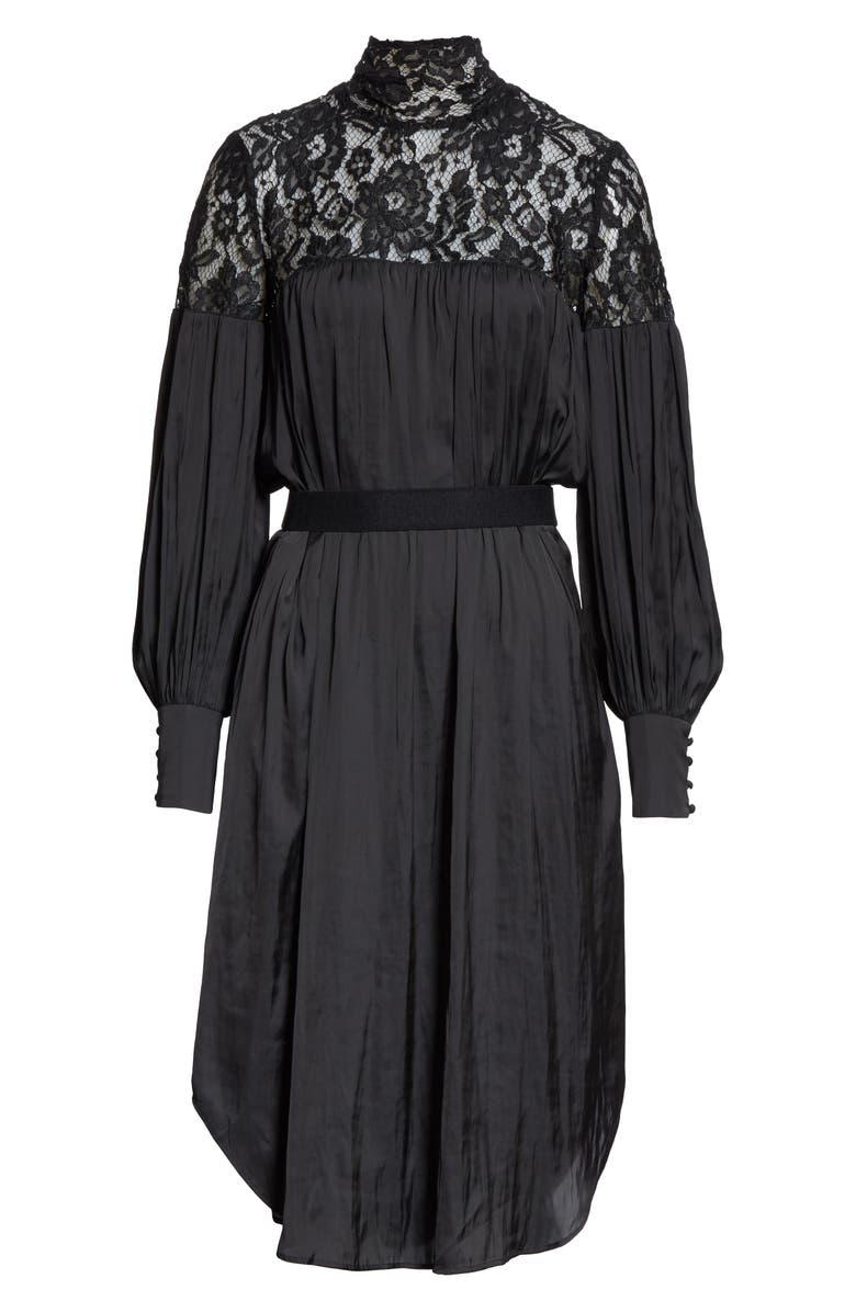 Smythe Lace Panel Long Sleeve Dress, Alternate, color, 