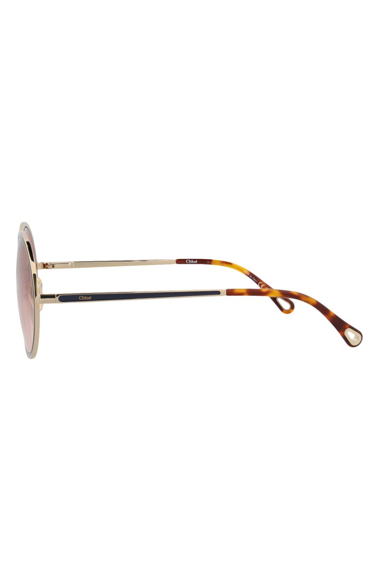 Chloé 60mm Round Sunglasses, Alternate, color, Gold Gold Black