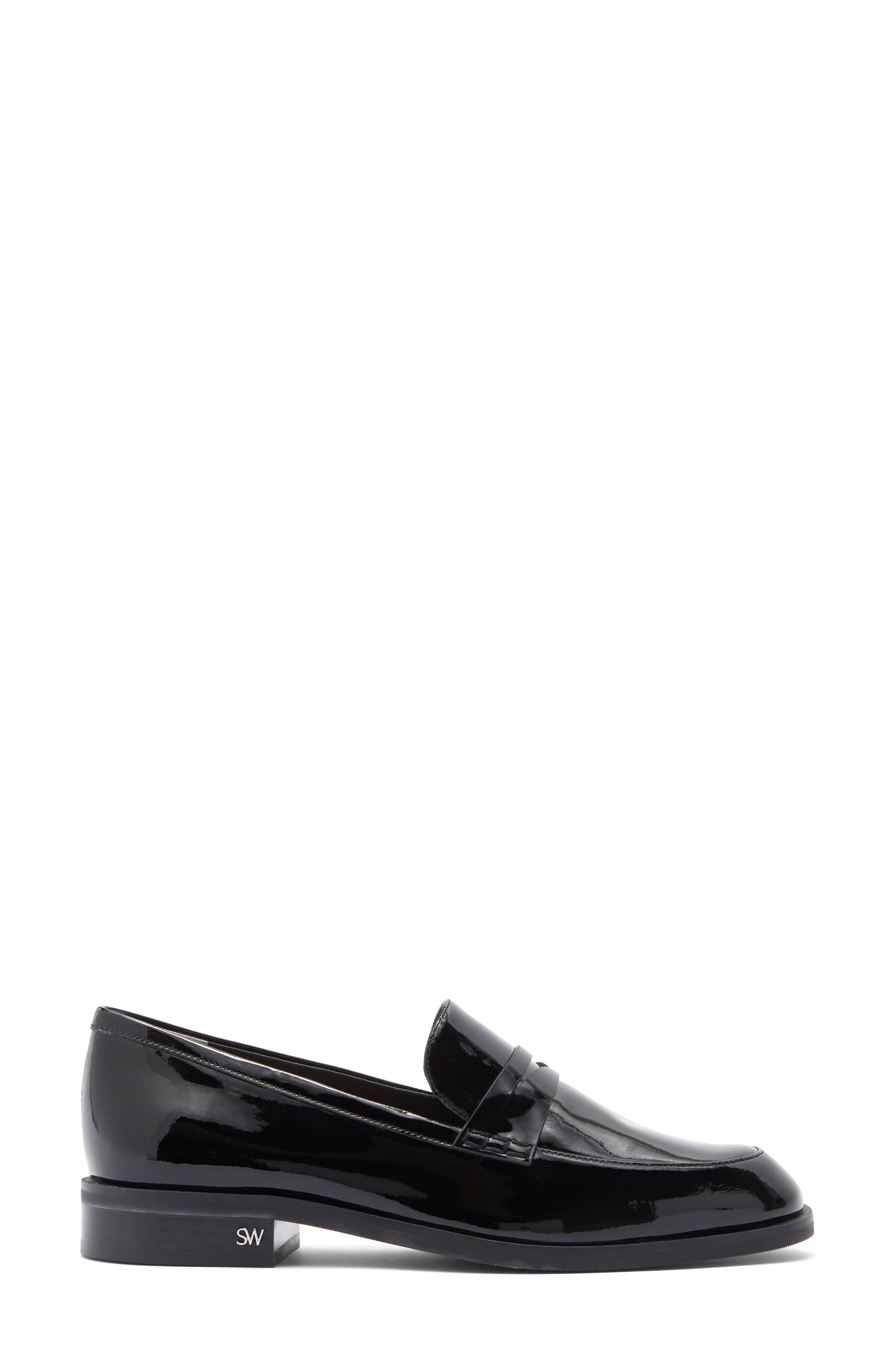 Stuart Weitzman Emi Penny Loafer, Alternate, color, Black/ Black